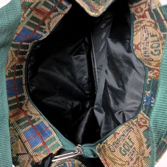 Golf Themed Tapestry Tote Bag With Zippered Pocket & Coin Purse - Picture 9 of 14